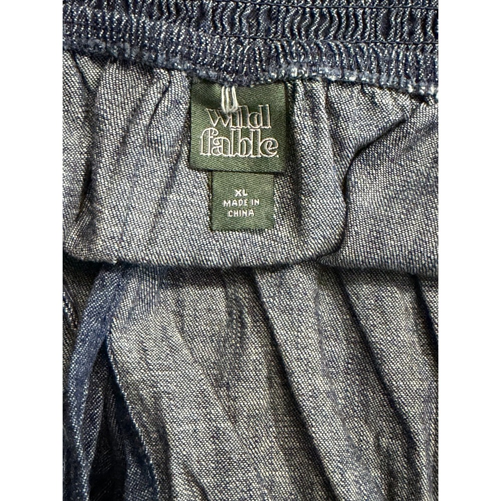 Wild Fable Women's Dark Blue Denim Cap Sleeve Mini A-Line Dress Size XL NWT - Picture 7 of 7